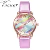 Armbanduhren Farben Uhren Für Damen Casual Quarz Analog Armbanduhr Lederband V Strap Top Montre Femme