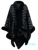 KAV KAPE TILLGÄRD VARM PLAID KALL Höst/Vinter Varm plysch Hem Stick Cloak Cape