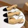 スリングバックespadrilles ballerinasサンダードレスシューズデザイナー女性用サンダル分厚いヒールポンプローファースリングバックヒールファッションc快適なパッチワーク212ess