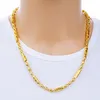 Solid Necklace Hip Hop Beads Chain 18k Yellow Gold Filled Fashion Mens Chain Link Rock Style Polished Jewelry287Y