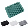 Silicone world Anti-skidding Home Improvement Silicone Flexible Bathroom Tray Soapbox Soap Dishes Plate Holder Tray Soap Rack