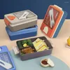 Dijkartikelen Sets moderne lunchcontainer draagbare sausdoos schoolstudenten bento houden afwenden