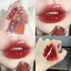 Lip Gloss Light Mirror Water Glaze High Moisturizing Sexy Red Tint Lipstick Makeup Longlasting Color Non-stick Cup