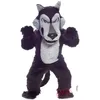 Halloween Zwarte Wolf Mascotte Kostuum Pak Feestjurk Kerst Carnaval Party Fancy Kostuums Volwassen Outfit