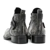 Fashion Retro Männer echte Leder -Knochen -Grau Italienisch Business Dress Schuhe Quadrat Zehen Cowboy Stiefel