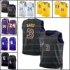 3 Davis Basketball Jersey LeBron 23 6 James 32 34 Black Mamba koszulki 0 7 75. rocznica 8