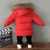 Winter Childrens coat Fur Collar Hooded kids clothes Baby Boys Girls Thickened Down Jacket 12 LJ201202