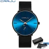 CRRJU Top Brand Moda Lusso Orologi da uomo Orologio al quarzo Uomo Casual Sottile Maglia in acciaio Impermeabile Sport Orologio da polso Relogio Masculino Montre De HBP OROLOGI