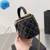 Designers Classic Quilted Mini Box Crossbody Bags Totes mode Justerbar axelband Bag Luxury Designer 7A Kvalitet äkta läder kosmetisk vani