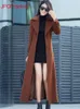 Women's Wool Blends Winter Women's Woolen Coat Women's Thickened Woolen Coat Slim Fit Extra Long Over Knee Coat Winter Women Coat Warm 231116