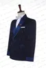 Ternos masculinos 2023 homens Jacquard azul marinho com xale de cetim lapela blazer personalizada tomada de trespôs duplo smokings wedding masculino casaco masculino