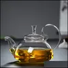 Ensembles de thé à café 1pc 600 ml résistant à la chaleur avec pot en verre de fleur à haute poignée en fleurs théières chinoises 250 S2 livraison directe à domicile Gard Dhw7N