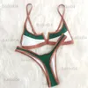 Kobiety stroje kąpielowe vintage retro bikini patchwork Patchwork Swimsut Brazylijskie seksowne stroje kąpielowe kobiet 2023 NOWOŚĆ MICRO V-BAR Green Cathing Suits T230417
