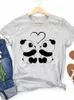 T-shirts pour femmes Vêtements pour dames T-shirt graphique à manches courtes Mode Femme Casual Panda Love Sweet Trend 90s Vêtements pour femmes T-shirts imprimés