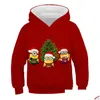 Hoodies sweatshirts bebek erkek kızlar Noel kıyafetleri kış sonbahar plover çocuklar Noel claus sweatshirt çocuk giyim damla dağıtım dhkvj