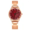 Нарученные часы роскошные бренды 2023 Розовое золото женщины кварцевые часы Номера волн дизайн Lady Alloy Strap Gift Clock