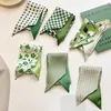 Sjaals geometrie bloemengreep tas linten kleine verse groene serie decoratieve zomer ademende chiffon head littevesscarves