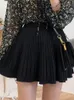 Skirts Summer Women Pleated Skirt A-Line Mini Skirts Fashion Korean Style Black Saya Clothing White Jupe Femme Faldas Mujer Moda 230417