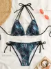Women's Swimwear Bikini Swimsuit Women 2023 New High Waist Bikinis Set Ribbled Swimwear Print Thong Bathing Suit Female Biquini Brazilian Beach L T230417