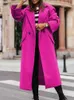 Женское полушерстяное пальто, элегантное шерстяное пальто для женщин, уличная одежда с длинным рукавом, корейские модные куртки, однотонные свободные лацканы 2023, осенне-зимние пальто 231116