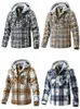 Nuova versione della giacca invernale da uomo, giacca con cappuccio ispessita in lana scozzese, top da giovane caldo e alla moda in Europa e America