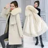 Women's Down Parkas 2023 Fashion Long Winter Coat Women Clothing Wool Liner Hooded Slim With Fur Collar Warm Jacket 6XL 231117