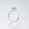 Other Exquisite Wedding Ring Women Fashion Luxury Brand Blue Gem S925 Silver Ring Micro Set Zircon Charm Sexy Lady Classic Jewelry Valentine's Day Gift Pvcc