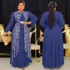 الملابس العرقية MD أفريقي Dashiki طباعة فساتين تركيا أنيقة المرأة حفل زفاف حفل سهرة دبي Kaftan Abayas بالإضافة إلى حجم الشيفون