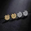 Stud Skyrim Spiral Sun Stud Boucle d'oreille en acier inoxydable Couleur Or Goujons d'oreille pour femmes Filles Bijoux à la mode Cadeau d'anniversaire en gros L231117