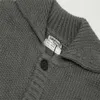 Designer-Pullover Herrenpullover Kapuzenpullover Unser koreanischer Legacy-Mantelpullover aus grauer Wollmischung mit Knöpfen und Revers, langärmliger Cardigan