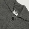 Pulls de créateurs Pull à capuche pour hommes Notre héritage coréen Gris Laine Mélangée Bouton Bouton Revers Manteau Pull Cardigan À Manches Longues