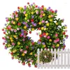 Decorative Flowers Spring Wreath 15.75 Inches Highquality Colourful Artificial Hanging Decor For Wall Window Indoor Outdoor Decoration