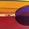 Sunglasses 2023 Oval Rimless For Women Trending Products Gold Silver Metal FASHION Vintage Retro Brand Designer Sun Glasses