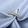 웨딩 반지 Lanmi Loving vs Diamond Flower Ring Real 14K 두 톤 금을위한 두 개의 톤 금 Fine Jewelry Party 선물 도매 231117