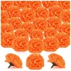 Fiori decorativi Capolini di calendula Bulk 100 pezzi per ghirlande artigianali Seta arancione