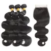 Body Wave 3 Bundles with Closure Human Hair Brazilian Bundles and Lace Closure 4x4 Free Part Unprocessed Remy Human Hair Extensions Bundles Greatremy Hair Slays 9A