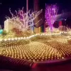 LED -strängar Garland gardin LED Outdoor Fishing Net Light Festoon Garden Decoration Outdoor Street Garland Wedding New Year Christmas Lights P230414