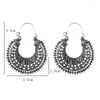 Dangle Boucles D'oreilles De Mode Ethnique Gypsy Boho Goutte Pour Les Femmes Antique Argent Plaqué Sculpté Creux Vintage Brincos