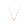 Correntes Titanium Steel Letter V colar para mulheres simples estudantes versáteis gargantilha Clavicle Chain Fashion Charm Girls Trend Collar Gifts