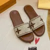 designer sandaler glider låsar den platt mule sandles glida sandal sommar sandaler berömda designer kvinnor lägenheter mules läder broderi sandales flipflops skor