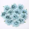 Fleurs décoratives 10pcs roses roses têtes de soie artificielles pour mariage maison gâteau fête d'anniversaire décoration faux album couronne accessoires