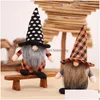 Other Festive & Party Supplies Handmade Halloween Boo Doll Faceless Gnomes Ornaments Rudolph Standing Bat Dwarf Plush Elf Craft For Ho Dhd2R