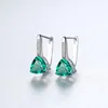 Triângulo Gem Brincos de Estudação S925 Prata Zircão Colorido Brincos de Gemas Europa Mulheres Moda Earrings Earrings