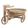 Storage Baskets Mini Tricycle Rattan Woven Fruit Basket Bamboo Handmade Wicker Storage Basket 230414