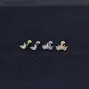Saplama Küçük Küpeler Kore Helix Piercing Stud Küpe Rhinestones Bakır Yonca Küpe Kadınlar için Set Girls için Mücevher Accessoriesl231117