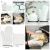 5sets Sublimation DIY White Blank Canvas Backformen Ofenhandschuhe für Küche Kochen Backen BJ