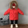 Winter Childrens coat Fur Collar Hooded kids clothes Baby Boys Girls Thickened Down Jacket 12 LJ201202