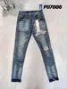 Purple Jeans 2023 Mens Womens Fashion design Jeans Distressed Ripped Bikers Denim cargo For Men Women Mans Black Pants