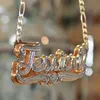 Collier avec lettres Hip Hop en cristal, 3 mètres, Double plaqué, nom ancien anglais, sculpture personnalisée, lot de fleurs pour cadeaux Q1114284I