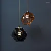 Lampes suspendues Américain Simple Géométrique Créatif Diamant Verre Lumières Moderne Lustre Suspension Luminaire Salle À Manger Chambre Chevet